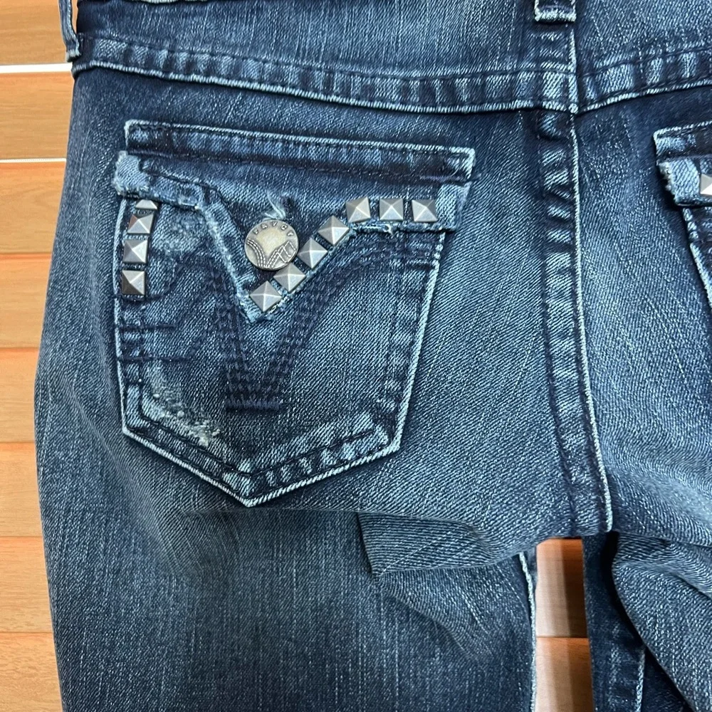 PRVCY Skinny Jean Studs Blue Flap Pocket women’s Size 25